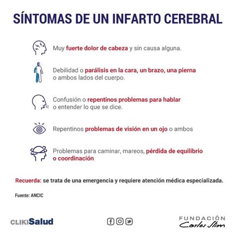 sintomas de infarto cerebral